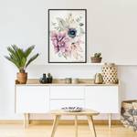 Afbeelding Aquarel Bloemen Landhuis papier/grenenhout - meerdere kleuren - 70 x 100 cm