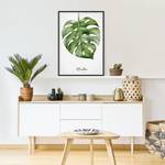 Afbeelding Aquarel Botanie Monstera papier/grenenhout - wit - 70 x 100 cm