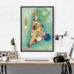 Afbeelding Wassily Kandinsky Driehoek papier/grenenhout - meerdere kleuren - 70 x 100 cm