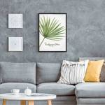 Afbeelding Aquarel Botanie Trachycarpus papier/grenenhout - wit - 70 x 100 cm