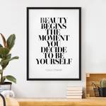 Afbeelding Be Yourself Coco Chanel papier/grenenhout - zwart/wit - 70 x 100 cm