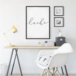 Poster con cornice scritta Lache Carta / Pino - Bianco - 70 x 100 cm