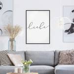 Poster con cornice scritta Liebe Carta / Pino - Bianco - 50 x 70 cm