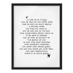 Poster e cornice In Life We Do Things Carta / Pino - Bianco - 50 x 70 cm