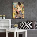 Poster cornice Klimt Dama con ventaglio Carta / Pino - Giallo - 70 x 100 cm