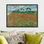 Afbeelding Van Gogh Klaprozenveld I papier/grenenhout - rood