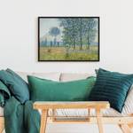 Tableau Monet, champs au printemps I Papier / Pin - Vert