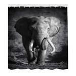 Rideau de douche Éléphant Polyester - Gris - 175 x 240 cm