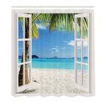 Rideau de douche Tropical Beach Polyester - Blanc / Bleu - 175 x 180 cm