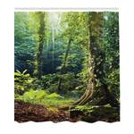 Douchegordijn Wilde klimop polyester - groen/bruin - 175 x 200 cm