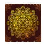 Douchegordijn Oriental Snowflake Art polyester - geel/bruin - 175 x 180 cm