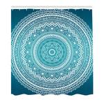 Douchegordijn Starry Bloemen polyester - turquoise - 175 x 180 cm