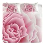 Tagesdecken-Set Rosenblätter Schönheit Polyester - Rosa / Weiß - 264 x 220 cm
