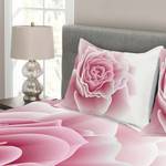 Tagesdecken-Set Rosenblätter Schönheit Polyester - Rosa / Weiß - 220 x 220 cm