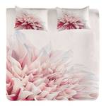Bedsprei-set Close Up polyester - wit/robijnrood - 220 x 220 cm