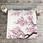 Tagesdecken-Set Sakura Polyester - Rosa / Braun - 220 x 220 cm