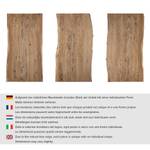 Massiver Baumkanten-Schreibtisch KAPRA Akazie Braun - Breite: 120 cm - Silber - U-Form - Tischplattenstärke: 5 cm