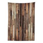Tafelkleed Oude Planken mix van polyester en satijn - bruin - 140 x 240 cm