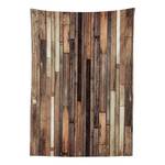 Tafelkleed Oude Planken mix van polyester en satijn - bruin - 140 x 200 cm