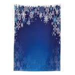 Nappe Flocons de neige Mélange satin et polyester - Bleu pâle / Bleu marine - 140 x 240 cm
