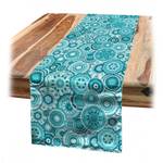 Chemin de table Mandala Polyester - Turquoise - 40 x 180 cm