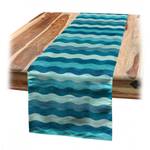 Tischläufer Ozeanwellen Polyester - Türkis - 40 x 180 cm