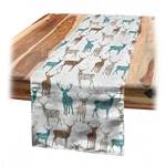 Tafelloper Kerst I polyester - turquoise/beige - 40 x 225 cm