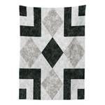 Tafelkleed Marble Effect mix van polyester en satijn - zwart/beige - 140 x 170 cm