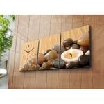 Wandklok Helba (3-delig) leer/houten plaat - meerdere kleuren - 96 cm x 40 cm