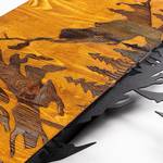 Holzbild Die Berge Aluminium / HDF - Walnuss / Schwarz - 58 cm x 38 cm