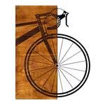 Houten afbeelding Fiets aluminium/HDF - walnotenhout/zwart - 45 cm x 58 cm