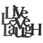 Decorazione da parete Live Love Laugh Alluminio - Nero - 40 cm x 49 cm