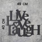 Decorazione da parete Live Love Laugh Alluminio - Nero - 40 cm x 49 cm