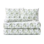 Parure de lit Nique Coton - Vert / Gris / Jaune - 200 x 220 cm + 2 oreillers 80 x 80 cm