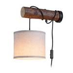 Wandlamp Bark stof/hout - 1 lichtbron