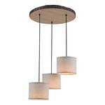 Plafondlamp Bark stof/hout - 3 lichtbronnen