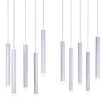 LED-Pendelleuchte Bruno IV Acrylglas / Aluminium; Eisen - 10-flammig - Silber