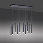 LED-hanglamp Bruno IV acrylglas/aluminium, ijzer - 10 lichtbronnen - Zwart