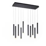 Suspension Bruno IV Plexiglas / Aluminium / Fer - 10 ampoules - Noir