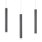 Suspension Bruno I Plexiglas / Aluminium / Fer - 3 ampoules - Noir