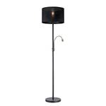 Lampadaire Robin Tissu / Fer - 1 ampoule - Noir