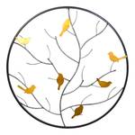 Décoration murale Skyla Fer - Noir / Jaune / Marron - H : 81,5 x 2 cm - Ø 81,5 cm