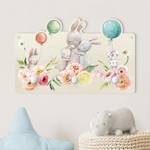Appendiabiti Famiglia di conigli Multicolore - Legno massello - 40 x 25 x 1.5 cm