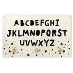 Kindergarderobe Alphabet mit Sternen Schwarz / Weiß