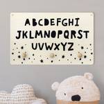 Kindergarderobe Alphabet mit Sternen Schwarz / Weiß