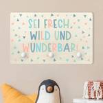 Appendiabiti Frech, Wild, Wunderbar Turchese - Legno massello - 40 x 25 x 1.5 cm