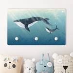 Appendiabiti Balene Blu - Legno massello - 40 x 25 x 1.5 cm