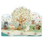 Attaccapanni Animali con albero Multicolore - Legno massello - 40 x 30 x 1.5 cm