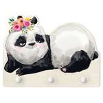 Appendiabiti Panda Brian Nero - Bianco - Legno massello - 40 x 30 x 1.5 cm