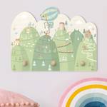 Kindergarderobe Wald mit Häuser Tiere Mehrfarbig